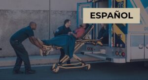 policeman helping an injured an man